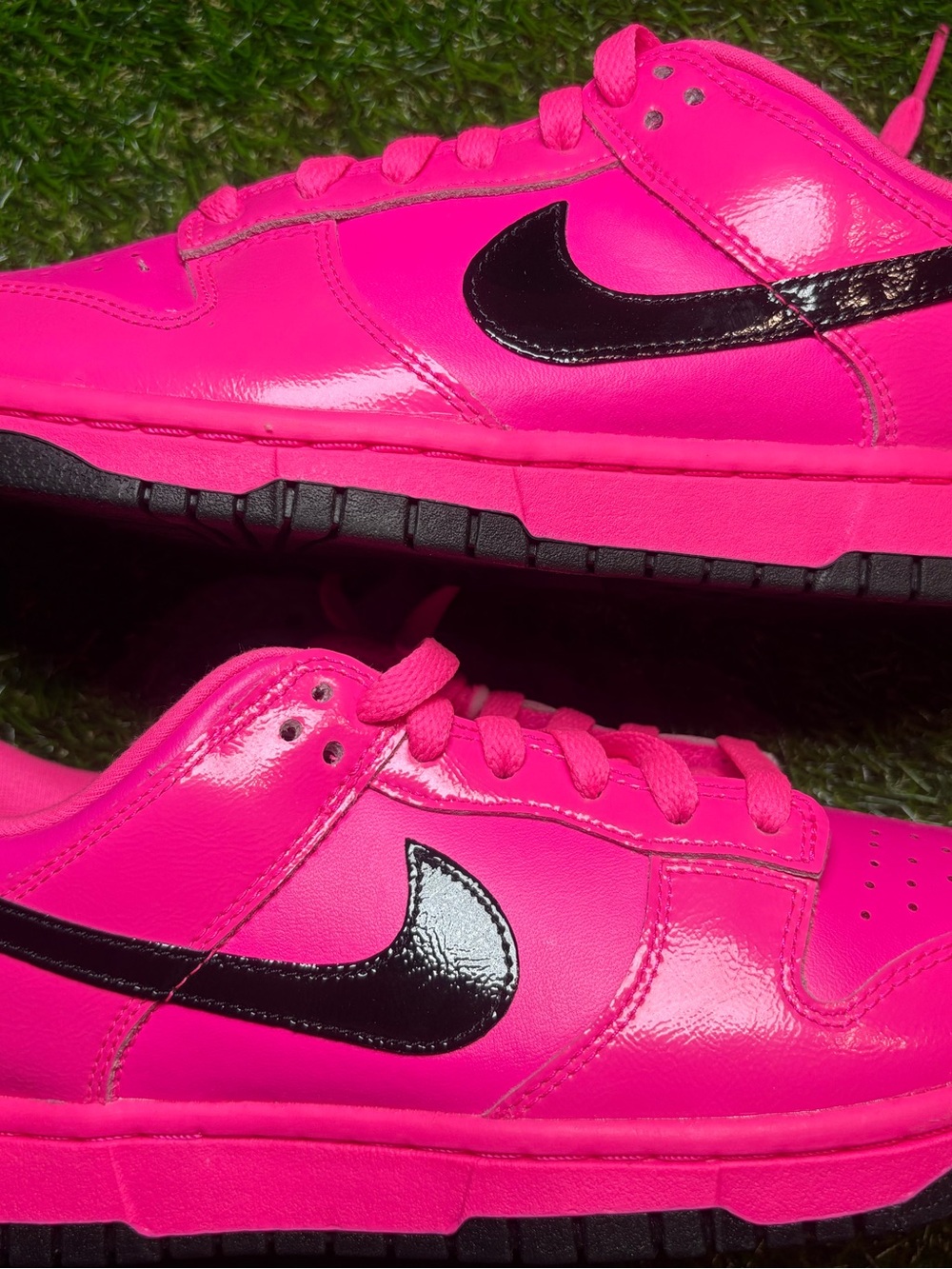 Nike Dunks Low-Top Sneakers - Hot Pink with Black Swoosh